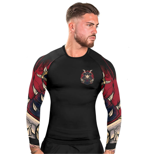 Jason Voorhees Samurai Men's Long Sleeve Rash Guard - BattleFitGear