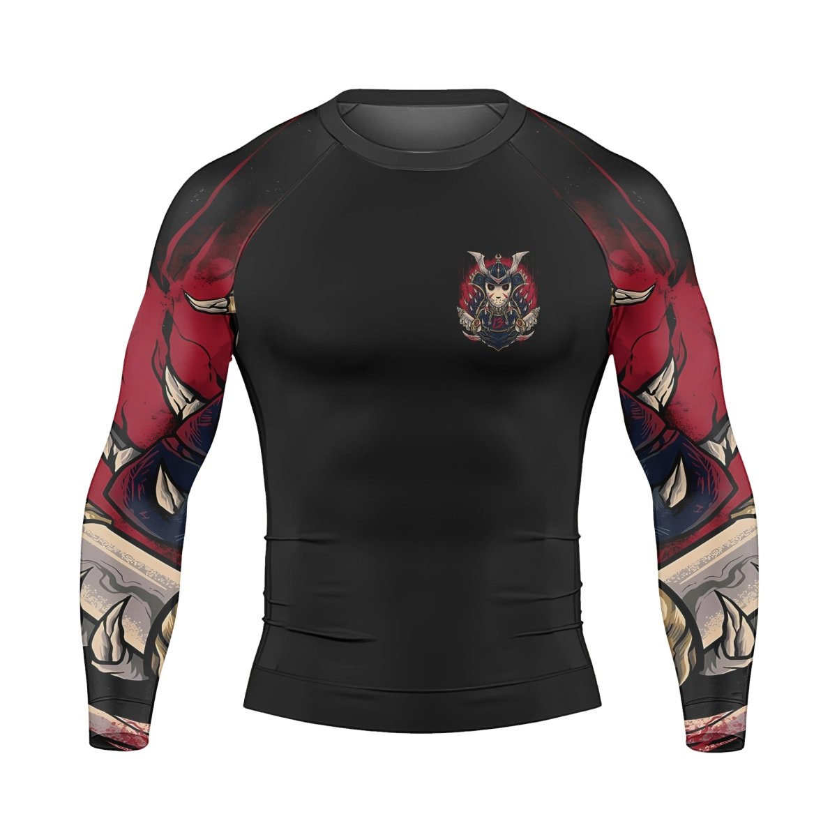 Jason Voorhees Samurai Men's Long Sleeve Rash Guard - BattleFitGear