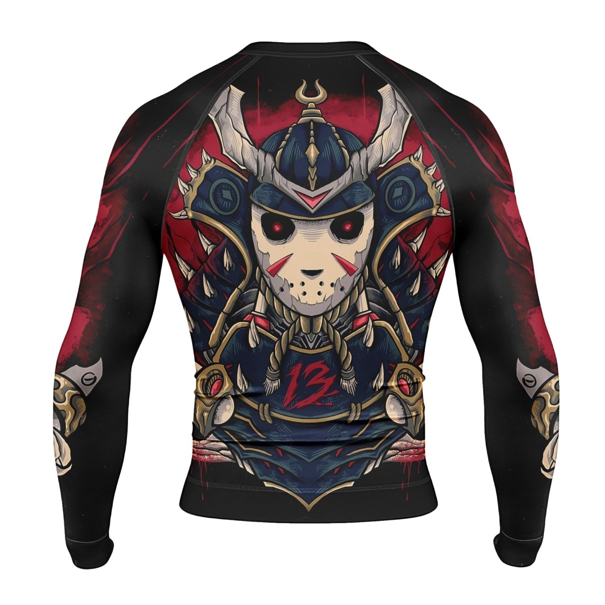 Jason Voorhees Samurai Men's Long Sleeve Rash Guard - BattleFitGear