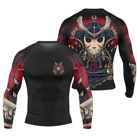 Jason Voorhees Samurai Men's Long Sleeve Rash Guard - BattleFitGear