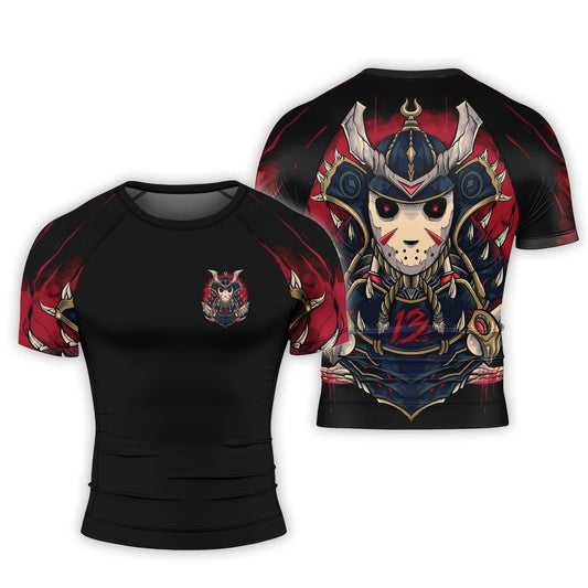 Jason Voorhees Samurai Men's Short Sleeve Rash Guard - BattleFitGear