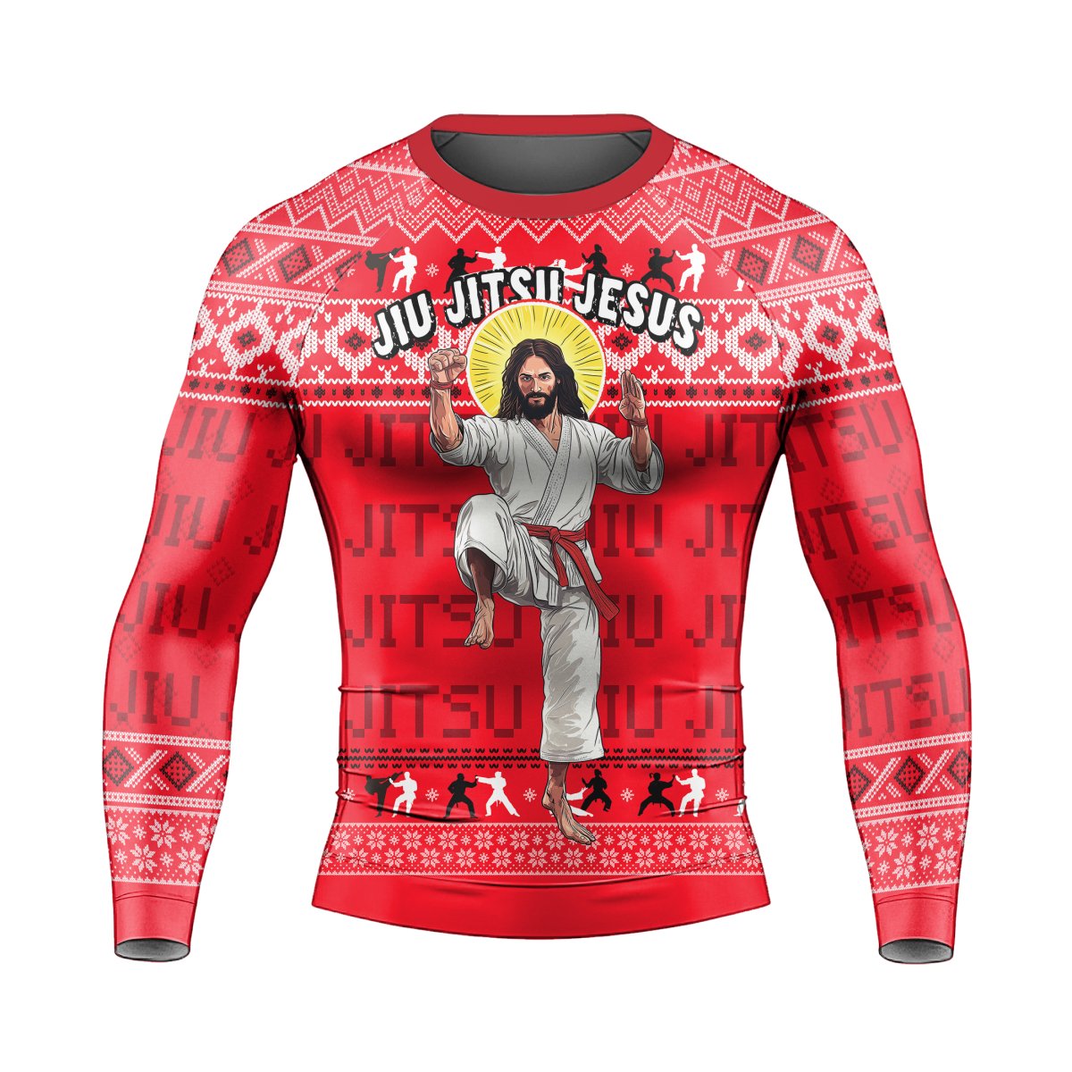 Jesus Jiu Jitsu Men's Long Sleeve Rash Guard - BattleFitGear