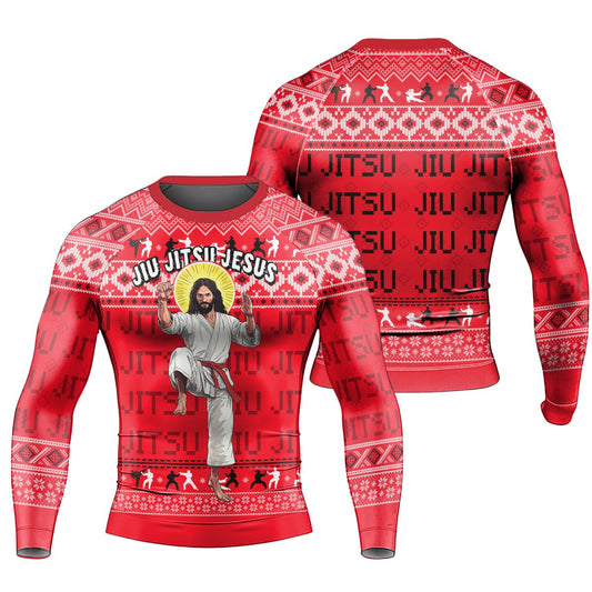 Jesus Jiu Jitsu Men's Long Sleeve Rash Guard - BattleFitGear