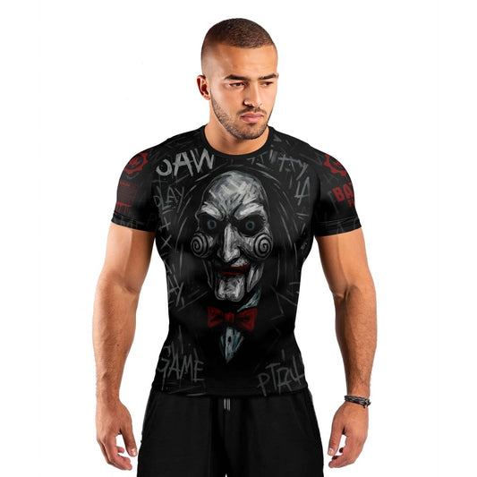 Jigsaw Game Men's Short Sleeve Rash Guard - BattleFitGear