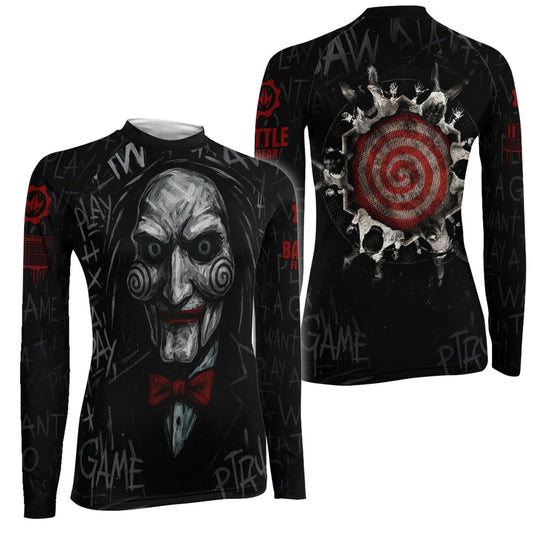 Jigsaw Game Women's Long Sleeve Rash Guard - BattleFitGear