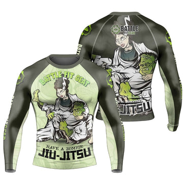 Jiu Jitsu Frankenstein Men's Long Sleeve Rash Guard - BattleFitGear