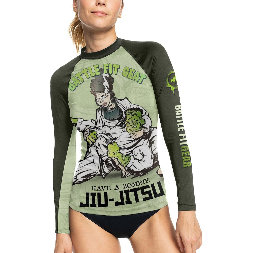 Jiu Jitsu Frankenstein Women's Long Sleeve Rash Guard - BattleFitGear