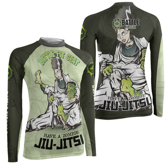 Jiu Jitsu Frankenstein Women's Long Sleeve Rash Guard - BattleFitGear