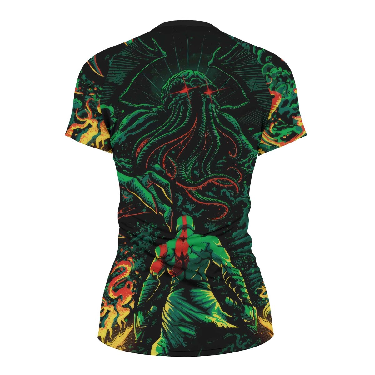 Kratos Versus Cthulhu Women's Short Sleeve Rash Guard - BattleFitGear