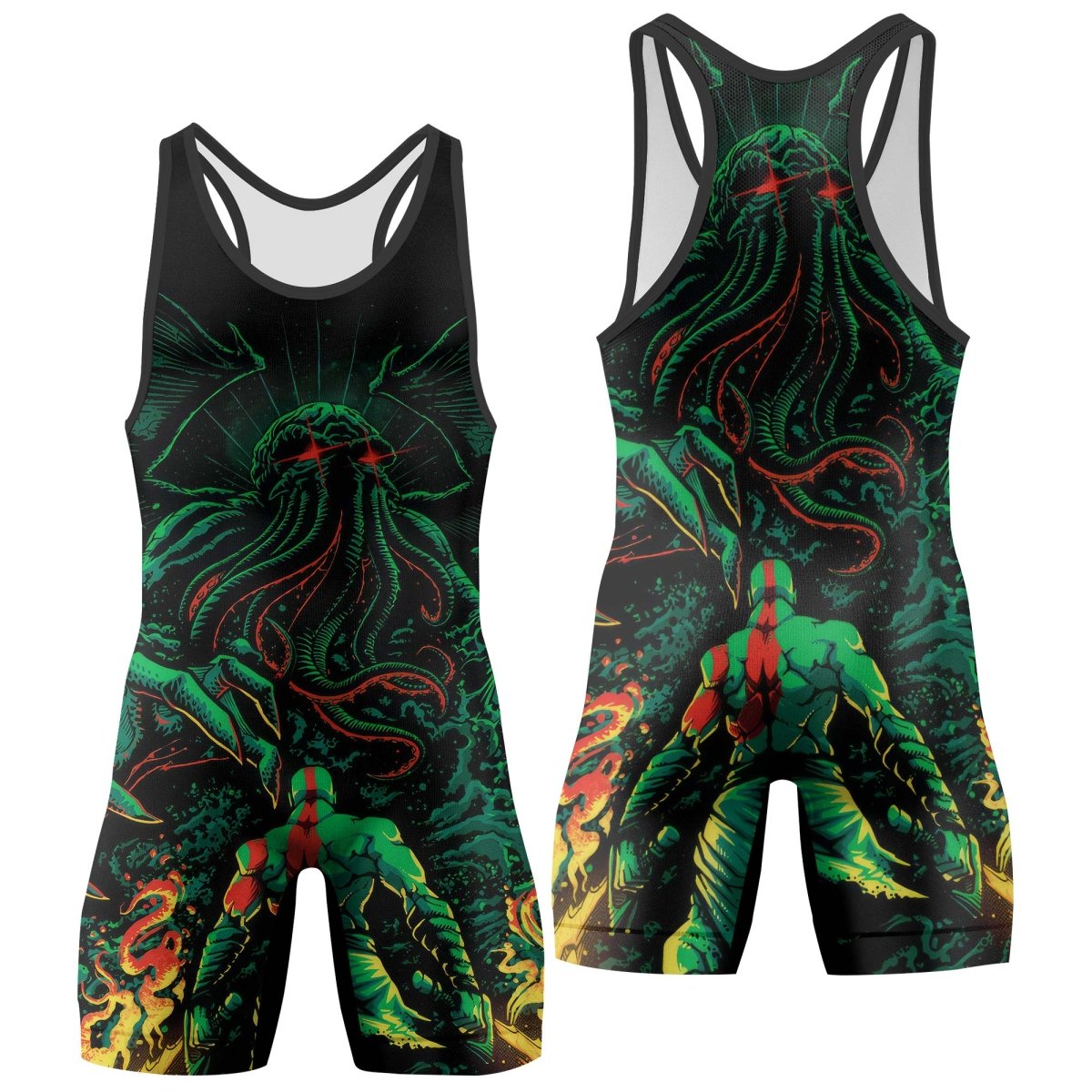 Kratos Versus Cthulhu Wrestling Singlets - BattleFitGear