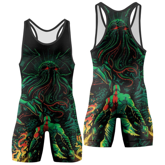 Kratos Versus Cthulhu Wrestling Singlets - BattleFitGear