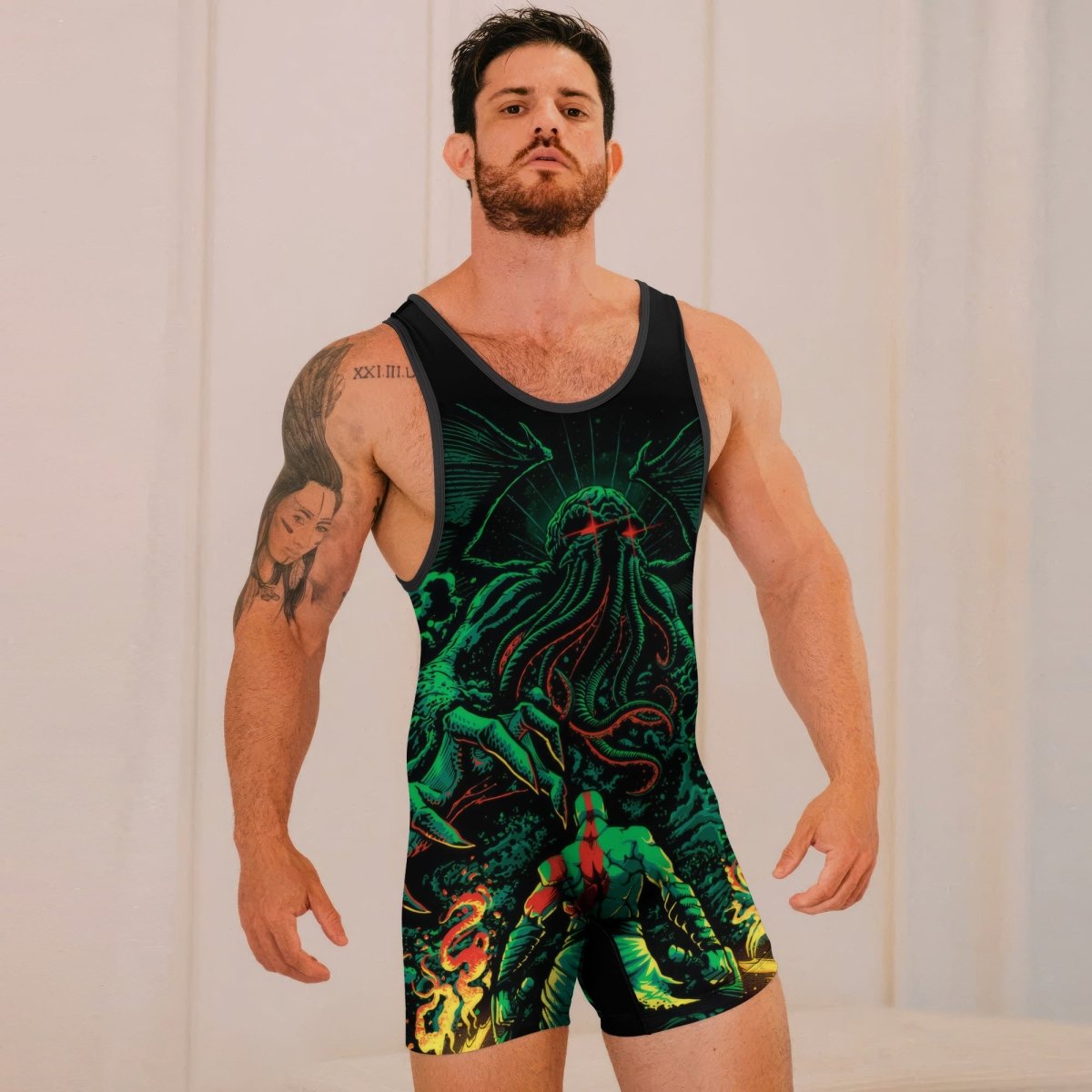 Kratos Versus Cthulhu Wrestling Singlets - BattleFitGear