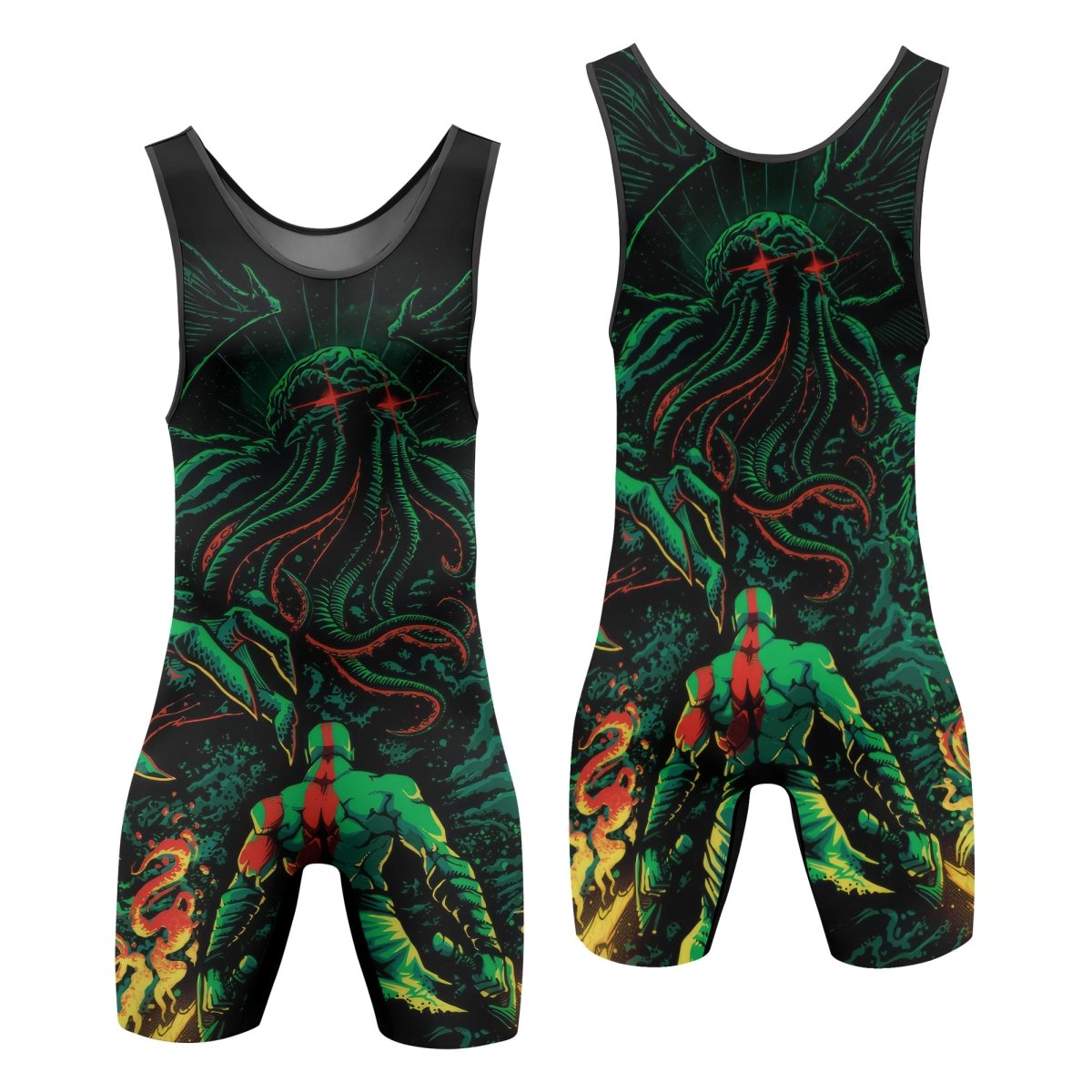 Kratos Versus Cthulhu Wrestling Singlets - BattleFitGear