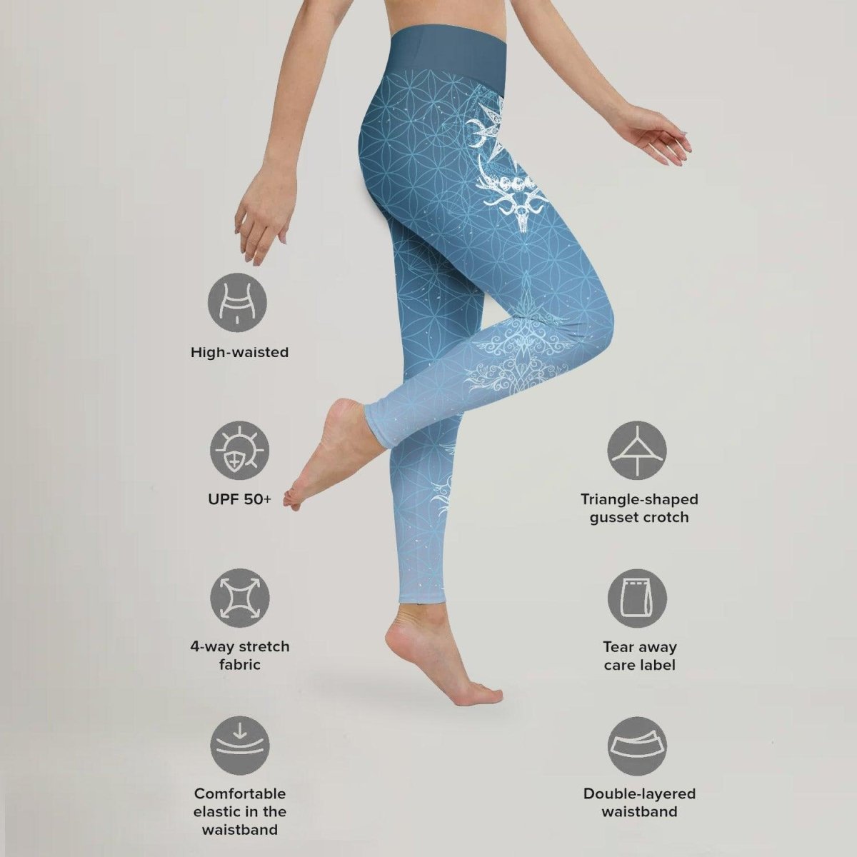 Light Blue YULE Vikings Leggings - BattleFitGear