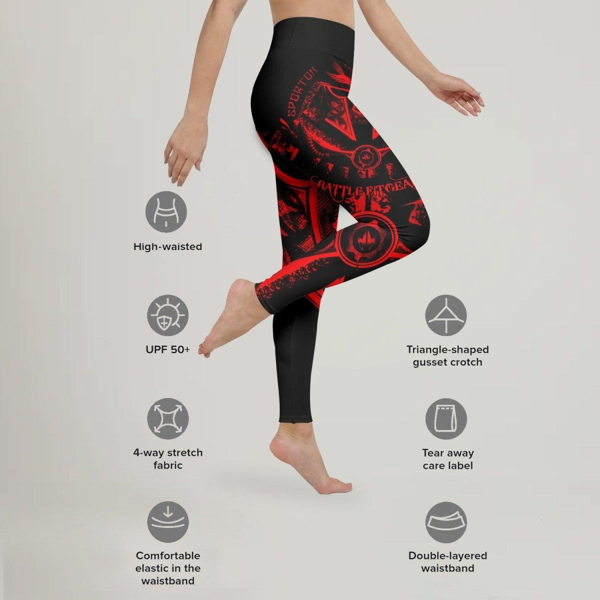 Spartan Red Leggings - BattleFitGear