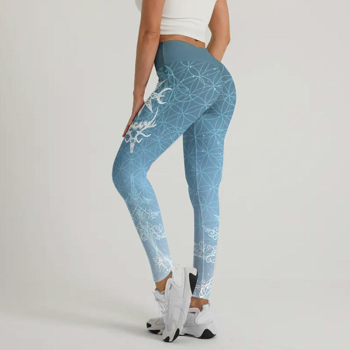Light Blue YULE Vikings Leggings - BattleFitGear