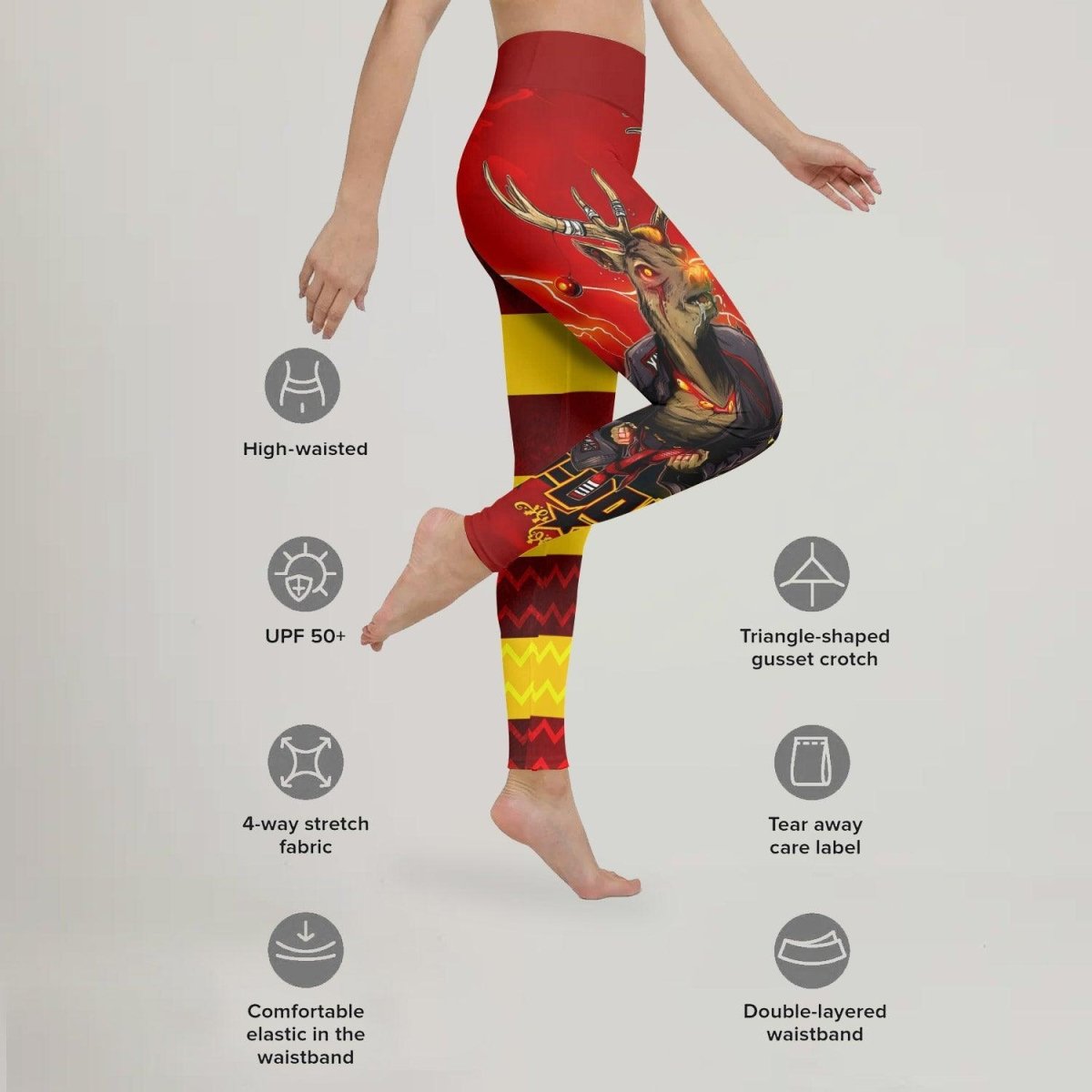 Hudolph The Red Belt Reindeer Leggings - BattleFitGear