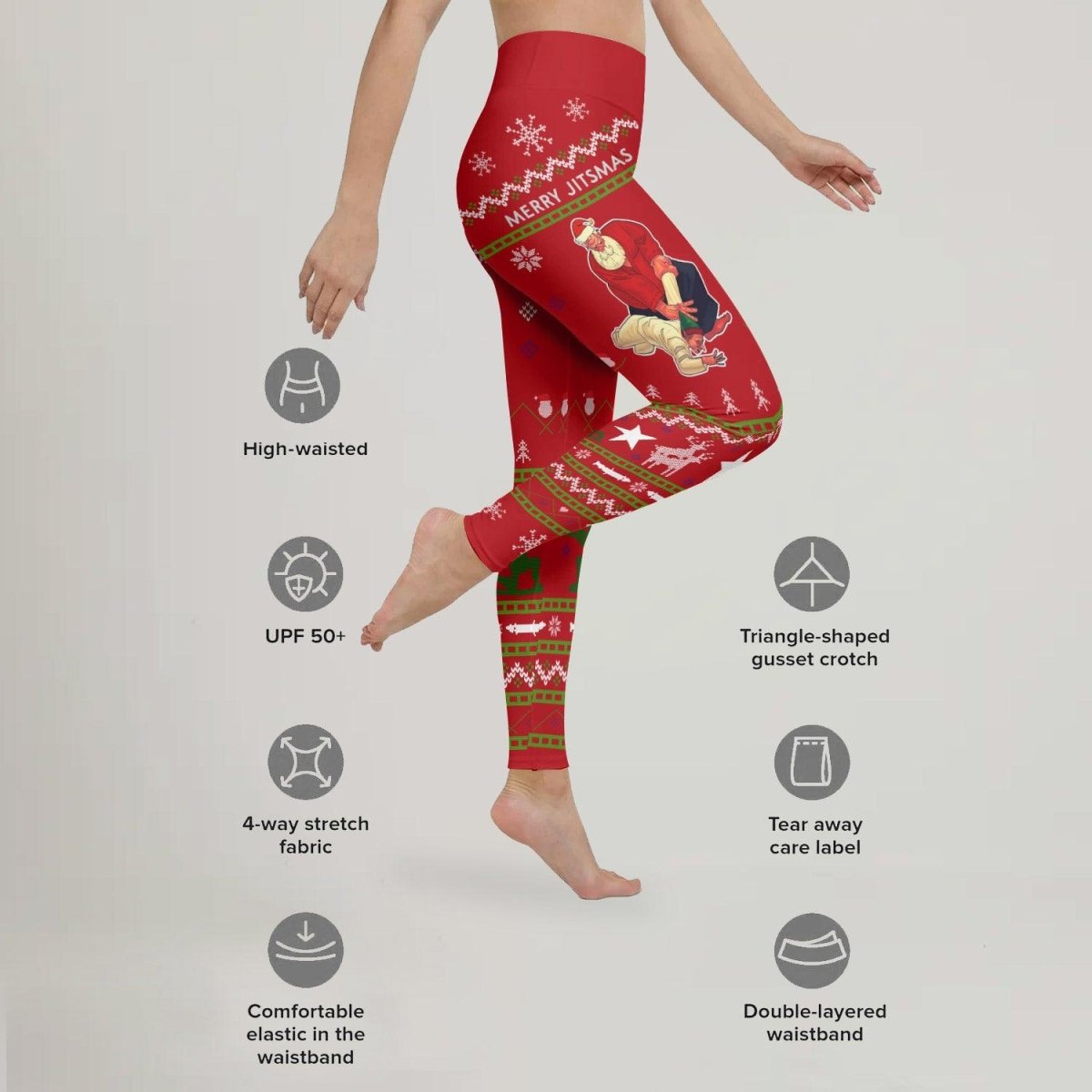 Santa Merry Jitsmas Leggings - BattleFitGear