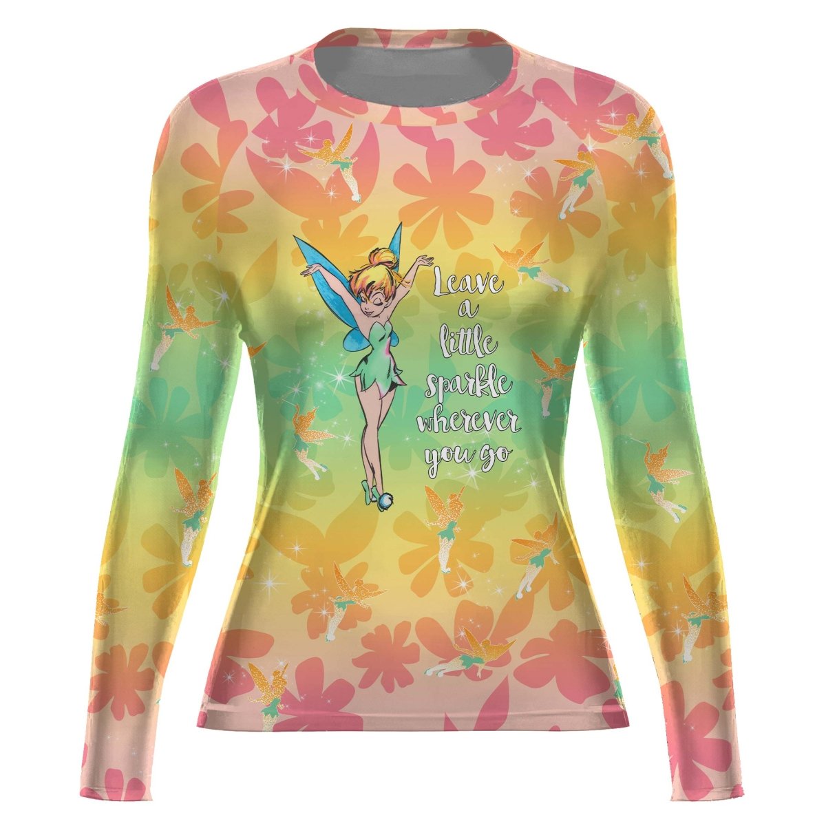 Lovely Tinker Bell Women's Long Sleeve Rash Guard - BattleFitGear