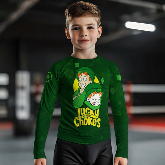 Lucky Jiu - Jitsu Choke Kids Rash Guard - BattleFitGear