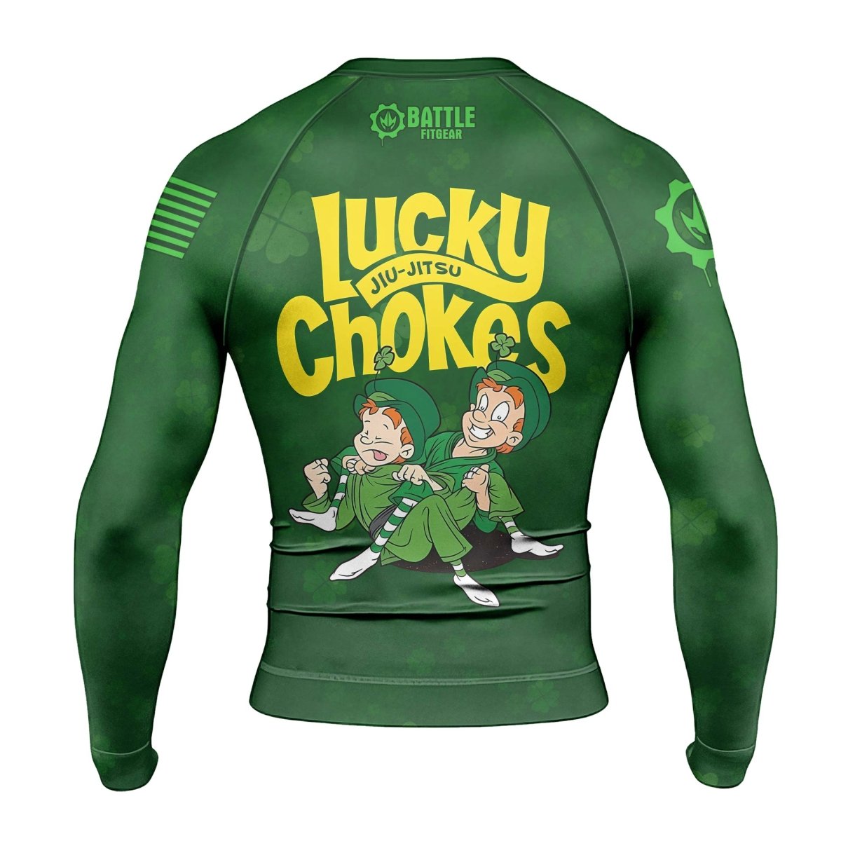 Lucky Jiu - Jitsu Choke Men's Long Sleeve Rash Guard - BattleFitGear