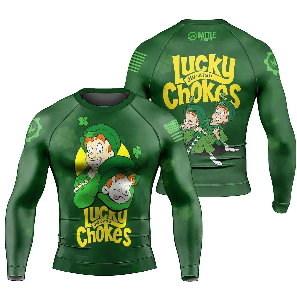 Lucky Jiu-Jitsu Choke Men's Long Sleeve Rash Guard | Compression