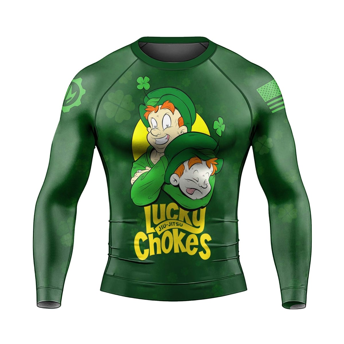 Lucky Jiu - Jitsu Choke Men's Long Sleeve Rash Guard - BattleFitGear