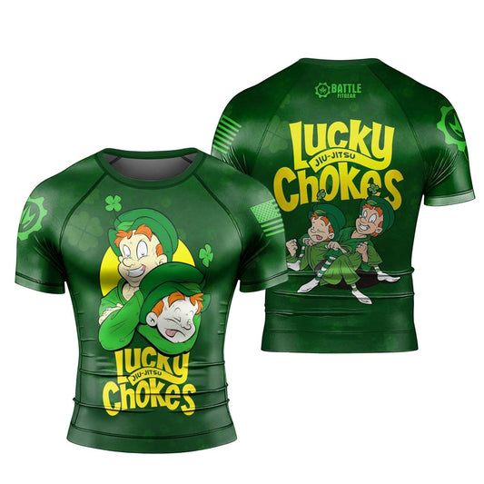 Lucky Jiu - Jitsu Choke Men's Short Sleeve Rash Guard - BattleFitGear