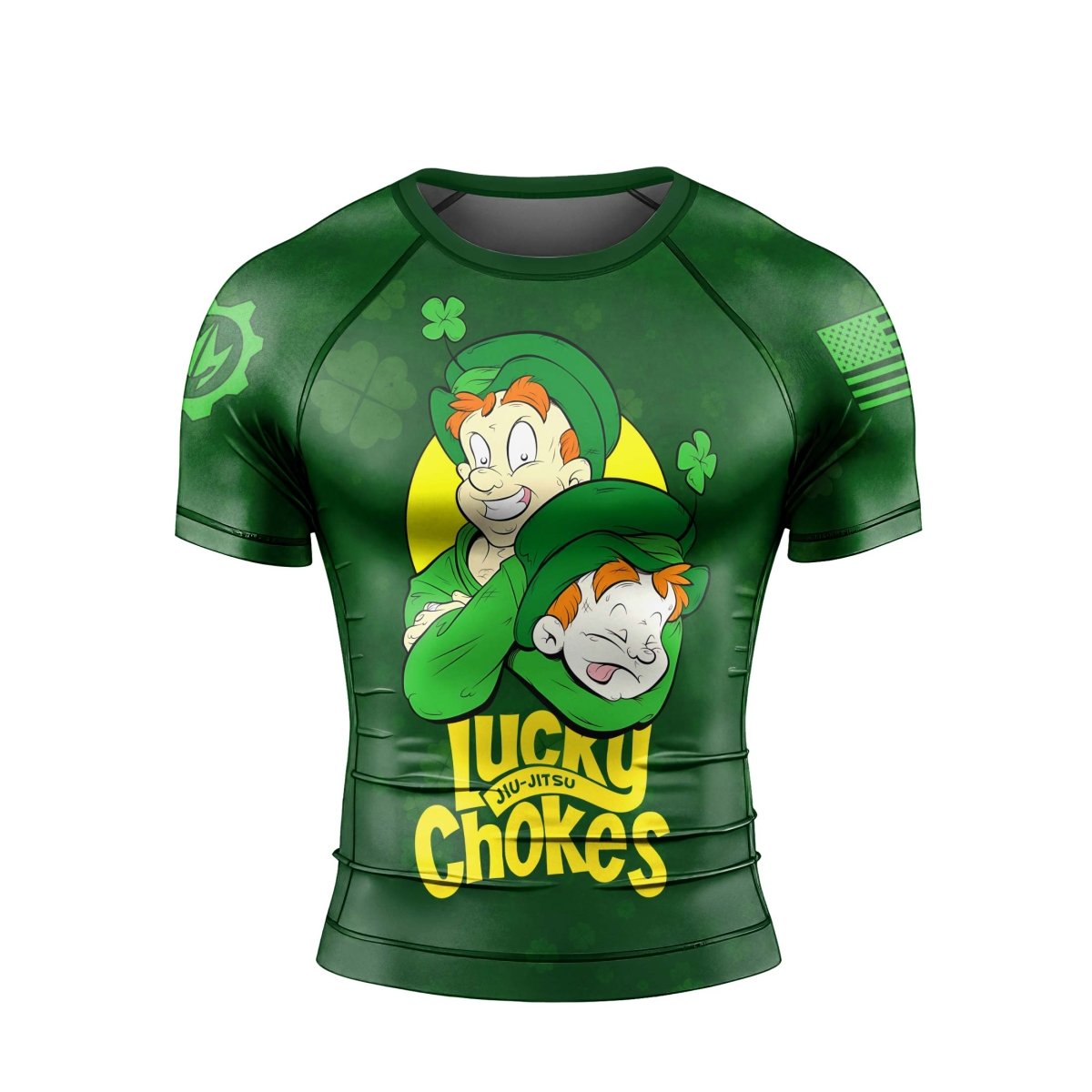Lucky Jiu - Jitsu Choke Men's Short Sleeve Rash Guard - BattleFitGear