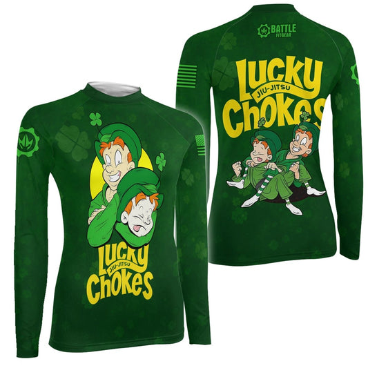 Lucky Jiu - Jitsu Choke Women's Long Sleeve Rash Guard - BattleFitGear