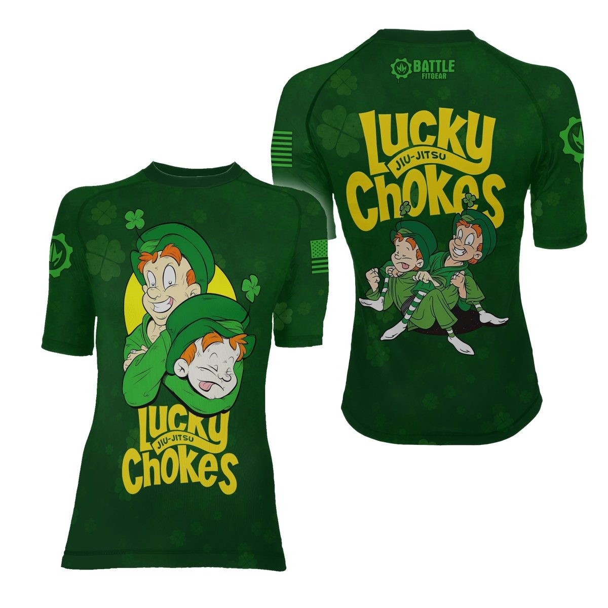 Lucky Jiu - Jitsu Choke Women's Short Sleeve Rash Guard - BattleFitGear