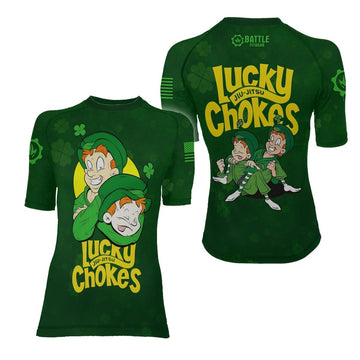 Lucky Jiu - Jitsu Choke Women's Short Sleeve Rash Guard - BattleFitGear