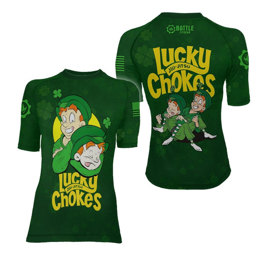 Lucky Jiu - Jitsu Choke Women's Short Sleeve Rash Guard - BattleFitGear