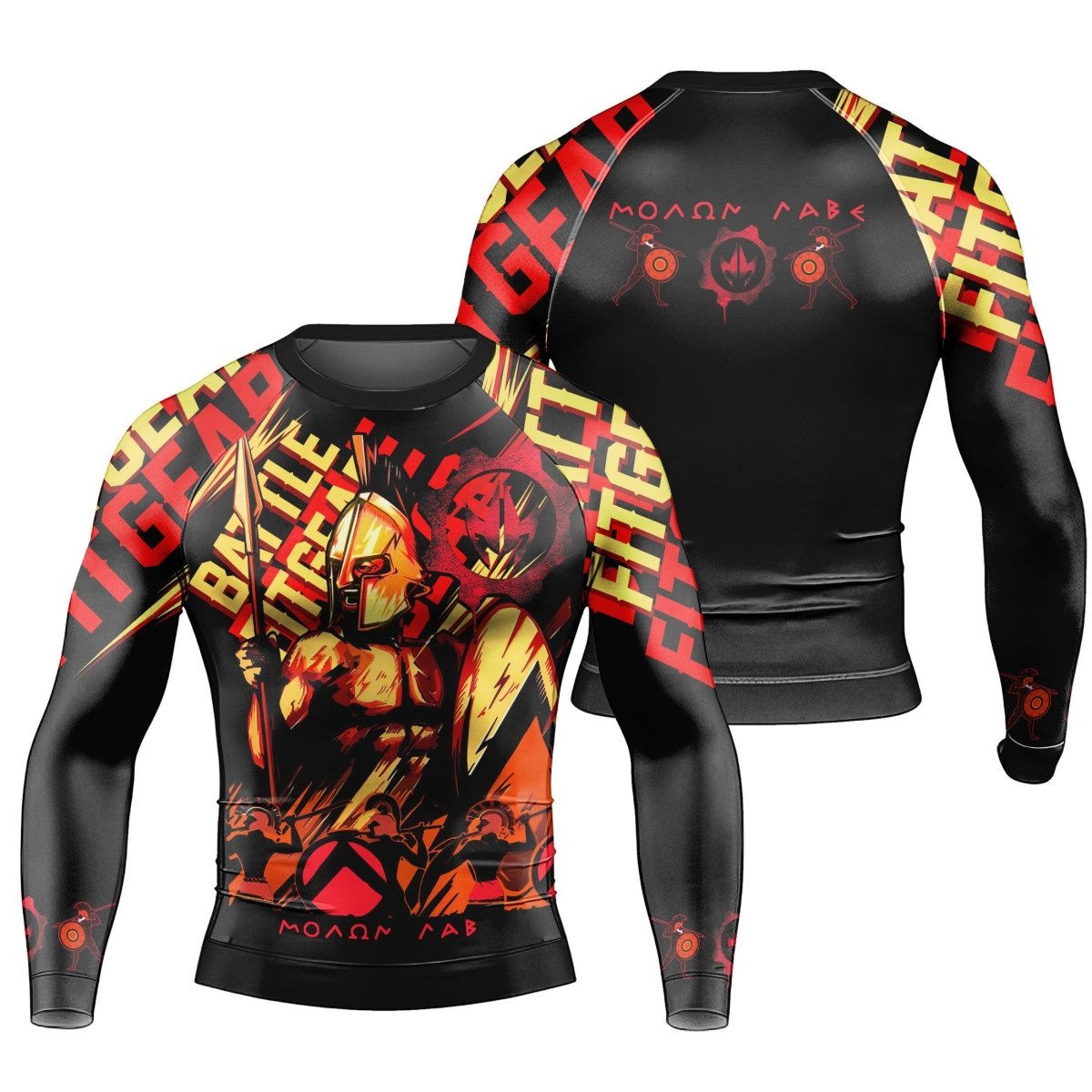 Spartan Molon Labe Men Long Rash Guard Spartan Compression Shirt