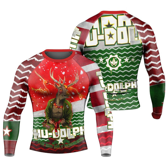 Hu - Dolph Christmas Long Sleeve Rash Guard - BattleFitGear