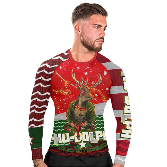 Hu - Dolph Christmas Long Sleeve Rash Guard - BattleFitGear