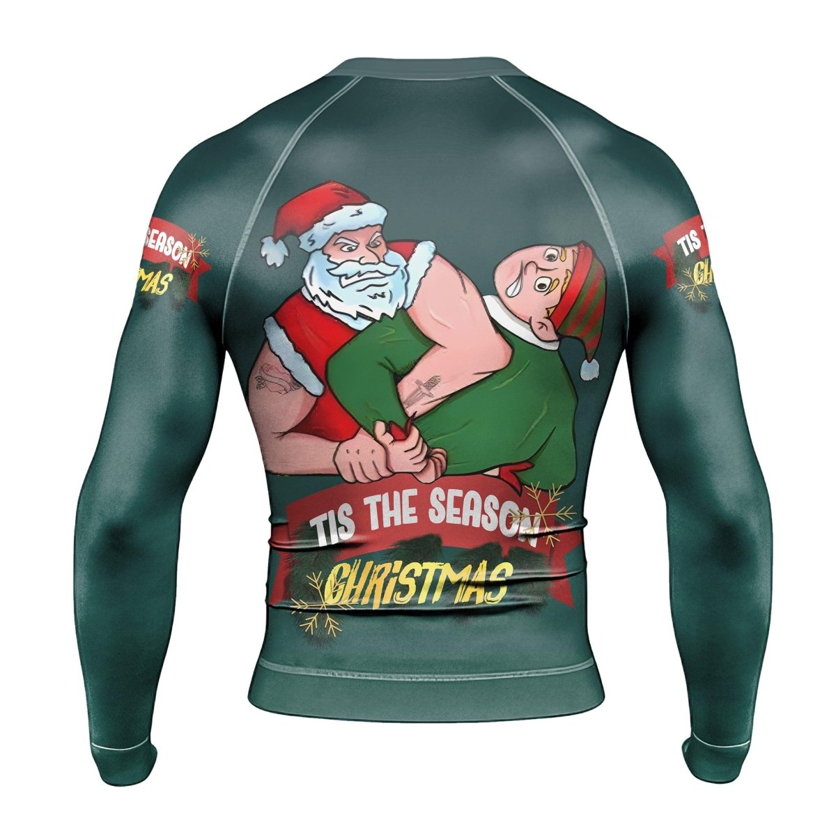 Santa Submission man Long Sleeve Rash Guard - BattleFitGear