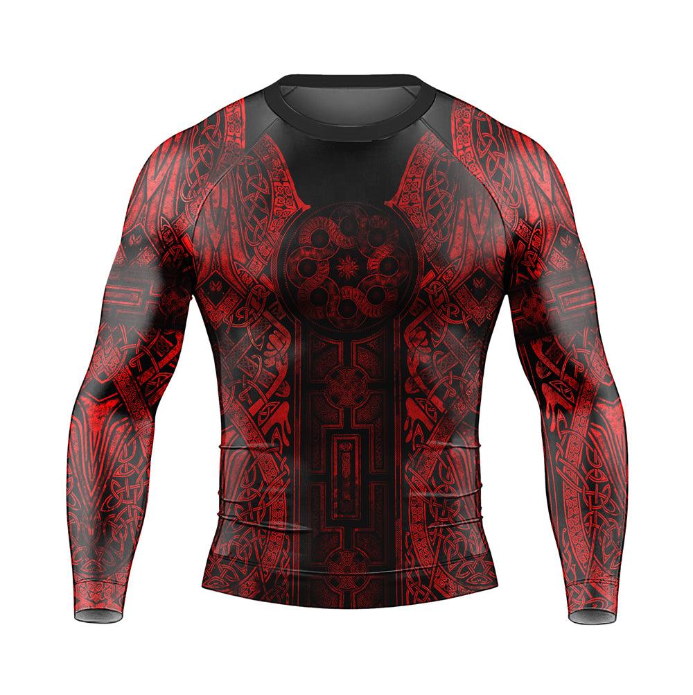 Battlefitgear Viking Suncatcher Red Men's Long Sleeve Rash Guard