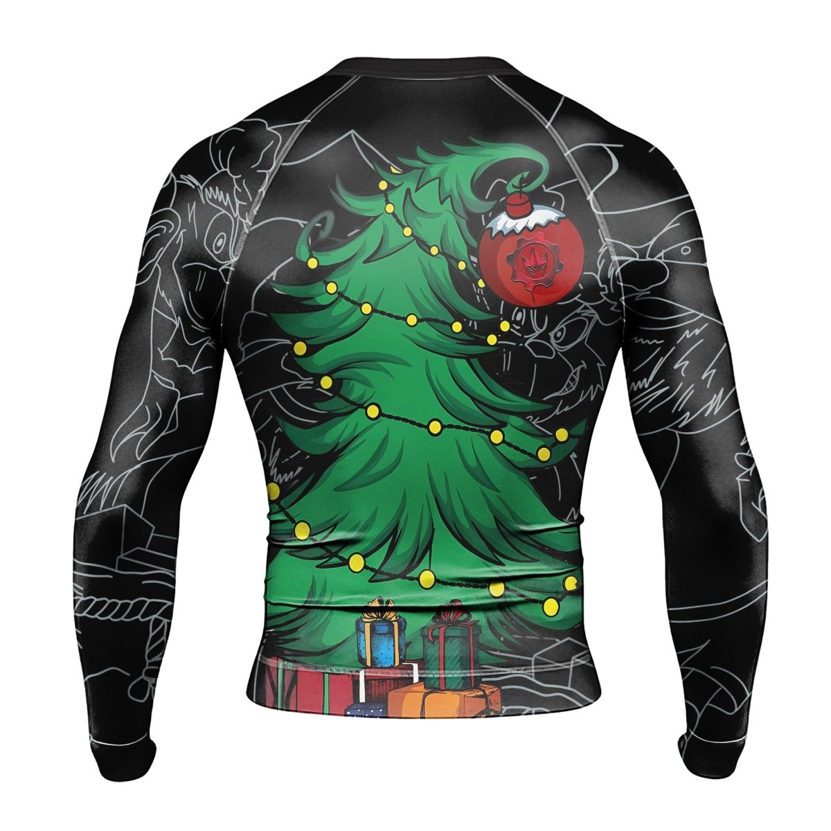 Grinch Christmas Man Long Sleeve Rash Guard - BattleFitGear