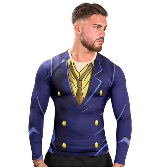 Battlefitgear Black Leg Sanji One Piece Long Sleeve Rash Guard