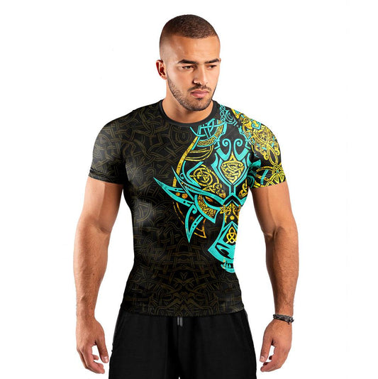Battlefitgear Fenrir Norse Wolf Men's Short Sleeve Rash Guard