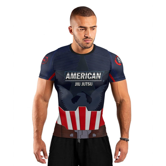 Captain American Short Sleeve Rash Guard - BattleFitGear