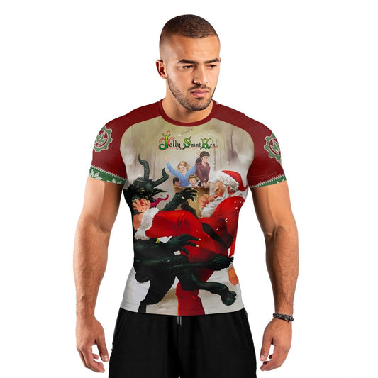 Santa & Satan Christmas Short Sleeve Rash Guard - BattleFitGear