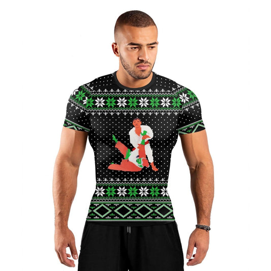 Santa Christmas Short Sleeve Rash Guard - BattleFitGear