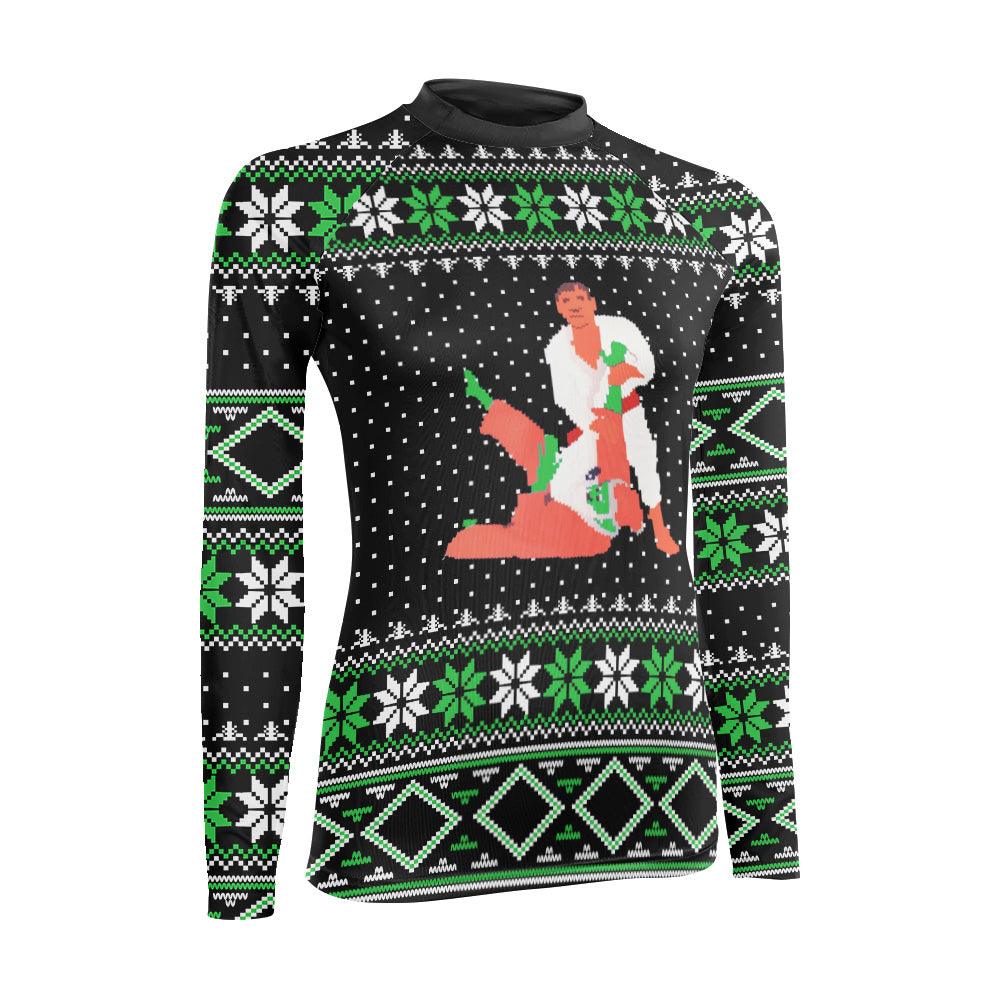 Santa Christmas Women's Long Sleeve Rash Guard