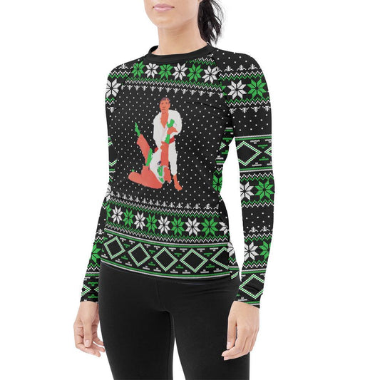 Santa Christmas Women's Long Sleeve Rash Guard