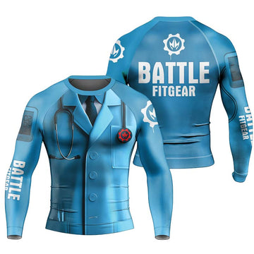 Medic Fighter Men's Long Sleeve Rash Guard - BattleFitGear