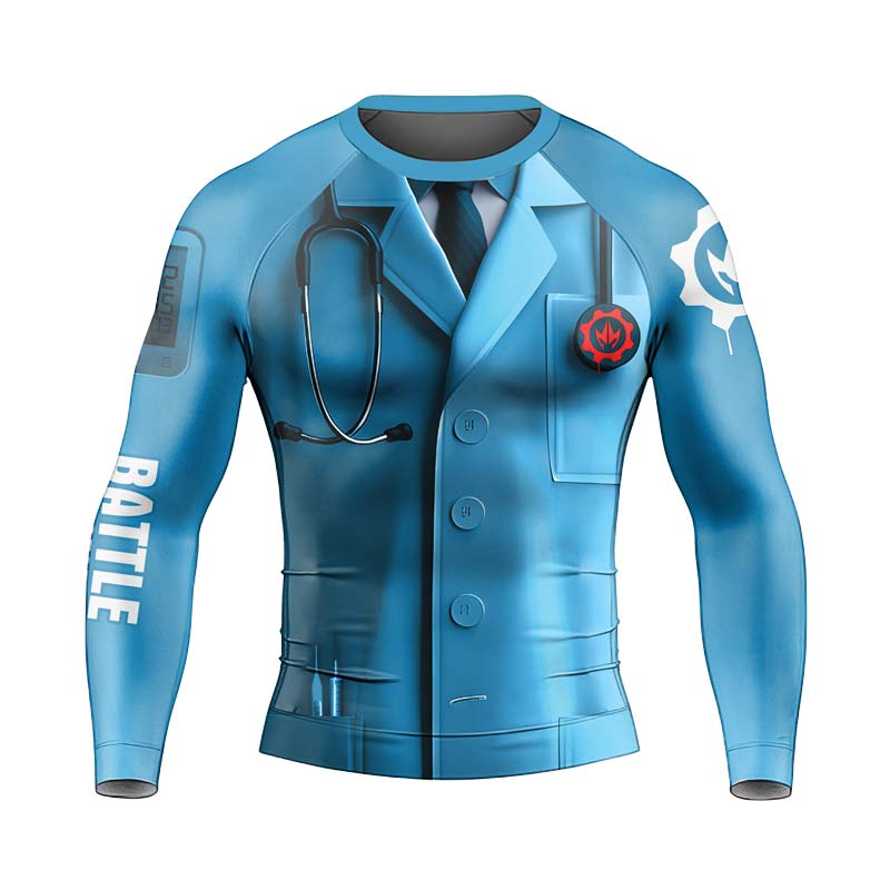 Medic Fighter Men's Long Sleeve Rash Guard - BattleFitGear