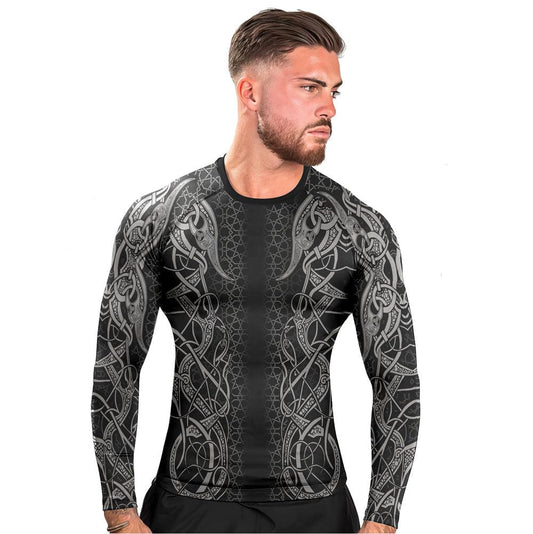 Fenrir Tattoo Viking Men's Long Sleeve Rash Guard