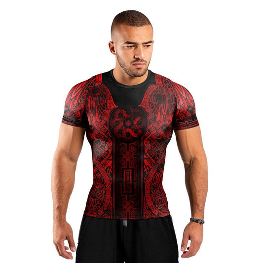Battlefitgear Viking Suncatcher Red Men's Short Sleeve Rash Guard